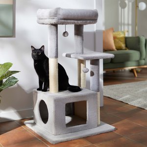 Frisco 40-in Faux Fur Cat Tree & Condo, Gray