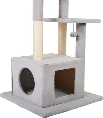 Show full view: Frisco 40-in Faux Fur Cat Tree & Condo, Gray slide 5 of 8