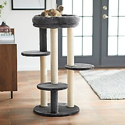 Frisco 41-in Faux Fur Cat Tree, Dark Charcoal
