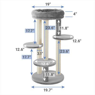Show full view: Frisco 41-in Faux Fur Cat Tree, Gray slide 3 of 9