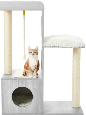 Show full view: Frisco 41-in Modern Cat Tree & Condo, Gray slide 6 of 10