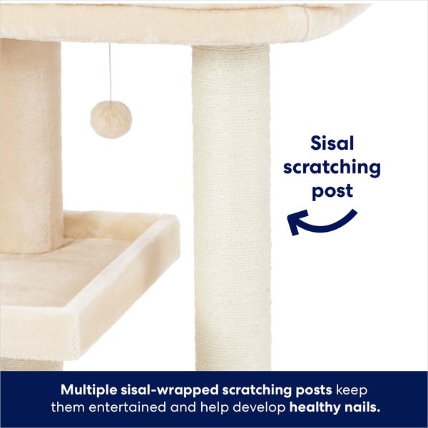 Frisco 42-in Heavy Duty Faux Fur Cat Tree & Condo