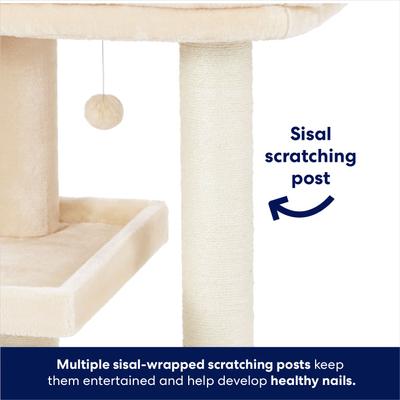 Show full view: Frisco 42-in Heavy Duty Faux Fur Cat Tree & Condo, Cream slide 5 of 10