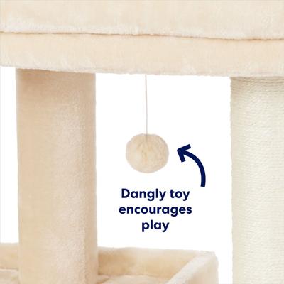 Show full view: Frisco 42-in Heavy Duty Faux Fur Cat Tree & Condo, Cream slide 6 of 10