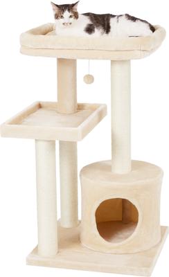 Show full view: Frisco 42-in Heavy Duty Faux Fur Cat Tree & Condo, Cream slide 7 of 10