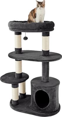 Show full view: Frisco 48.25-in Heavy Duty Faux Fur Cat Tree & Condo, Dark Charcoal slide 3 of 8