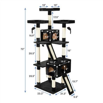 Show full view: Frisco 52-in + 72-in Faux Fur Tree & Condo, Black slide 3 of 10