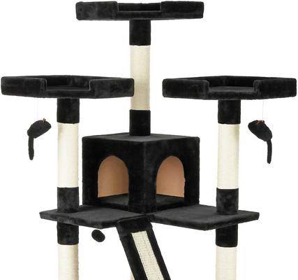 Show full view: Frisco 52-in + 72-in Faux Fur Tree & Condo, Black slide 4 of 10