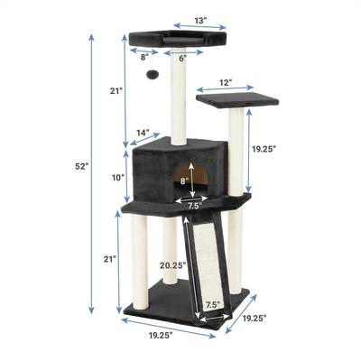 Show full view: Frisco 52-in + 72-in Faux Fur Tree & Condo, Black slide 7 of 10