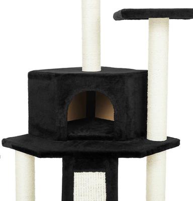 Show full view: Frisco 52-in + 72-in Faux Fur Tree & Condo, Black slide 8 of 10