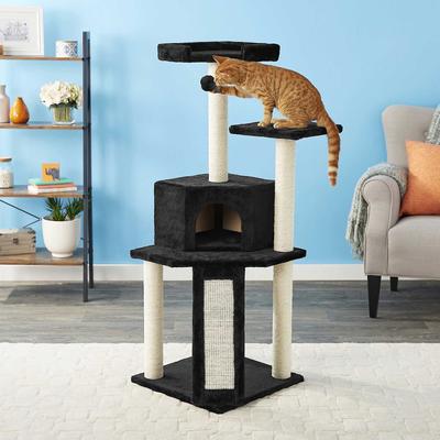 Show full view: Frisco 52-in + 72-in Faux Fur Tree & Condo, Black slide 9 of 10