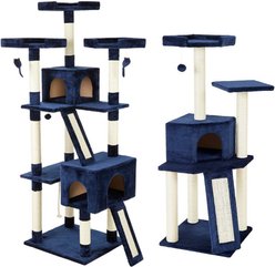 Frisco 52-in + 72-in Faux Fur Tree & Condo, Blue