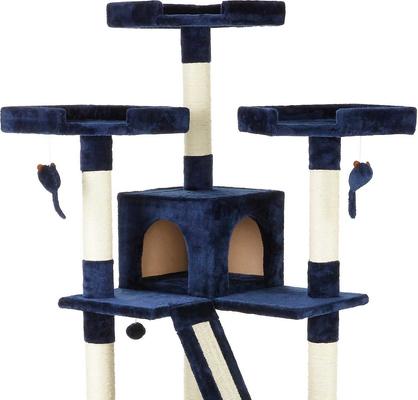 Show full view: Frisco 52-in + 72-in Faux Fur Tree & Condo, Blue slide 4 of 10