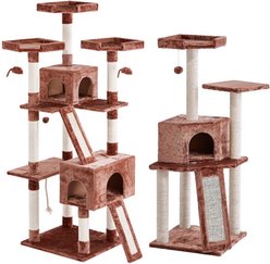 Frisco 52-in + 72-in Faux Fur Tree & Condo, Brown