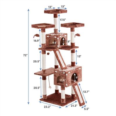 Show full view: Frisco 52-in + 72-in Faux Fur Tree & Condo, Brown slide 3 of 10