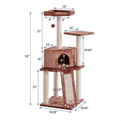 Show full view: Frisco 52-in + 72-in Faux Fur Tree & Condo, Brown slide 7 of 10