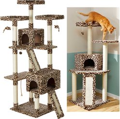 Frisco 52-in + 72-in Faux Fur Tree & Condo, Cheetah