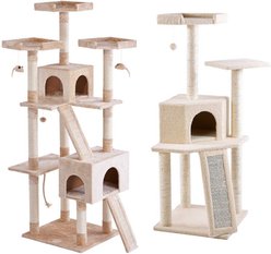 Frisco 52-in + 72-in Faux Fur Tree & Condo, Cream