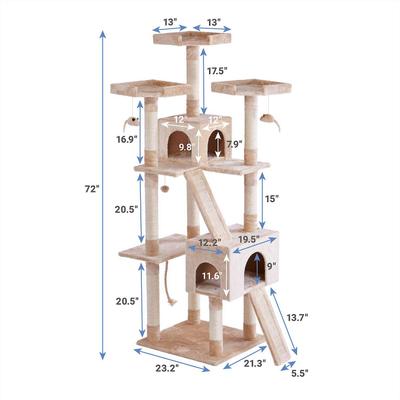 Show full view: Frisco 52-in + 72-in Faux Fur Tree & Condo, Cream slide 3 of 10