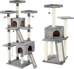 Frisco 52-in + 72-in Faux Fur Tree & Condo, Gray