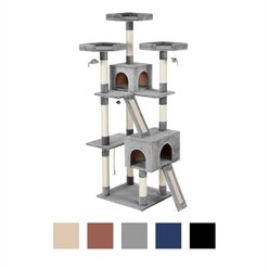 Frisco 52-in + 72-in Faux Fur Tree & Condo, Gray slide 2 of 9