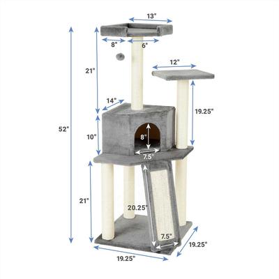 Show full view: Frisco 52-in + 72-in Faux Fur Tree & Condo, Gray slide 7 of 10