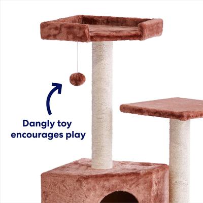 Show full view: Frisco 52-in Faux Fur Cat Tree & Condo, Brown slide 4 of 9
