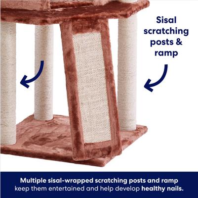 Show full view: Frisco 52-in Faux Fur Cat Tree & Condo, Brown slide 6 of 9