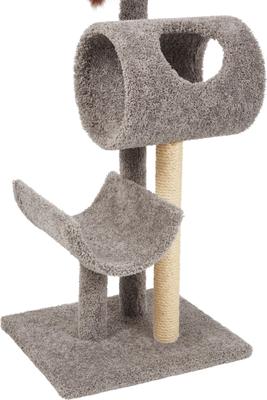 Show full view: Frisco 53-in Real Carpet Cat Tree with Tunnel, Gray slide 4 of 6