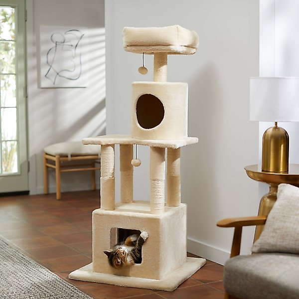 Frisco 54 in Faux Fur Cat Tree & Condo