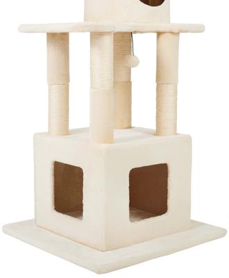 Show full view: Frisco 54 in Faux Fur Cat Tree & Condo, Cream slide 5 of 7