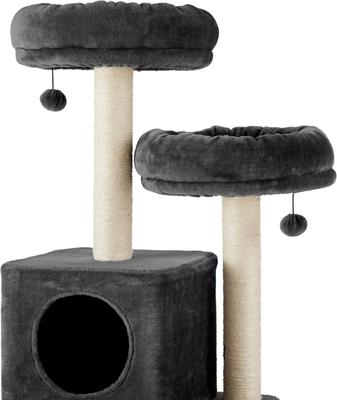 Show full view: Frisco 55-in Faux Fur Cat Tree & Condo, Dark Charcoal slide 4 of 8