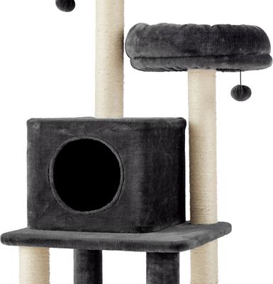 Show full view: Frisco 55-in Faux Fur Cat Tree & Condo, Dark Charcoal slide 5 of 8