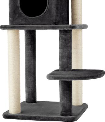 Show full view: Frisco 55-in Faux Fur Cat Tree & Condo, Dark Charcoal slide 6 of 8
