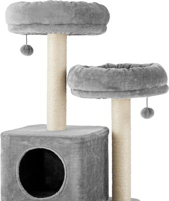 Show full view: Frisco 55-in Faux Fur Cat Tree & Condo, Gray slide 4 of 8