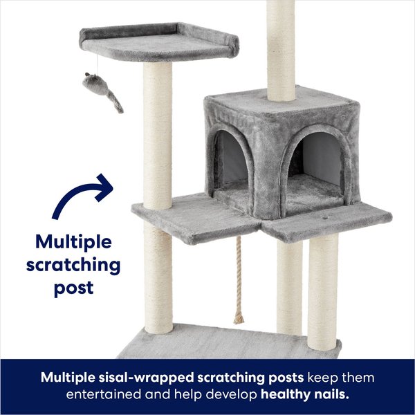 Frisco 57-in Faux Fur Cat Tree & Condo www.chewy.com