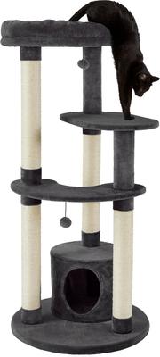Show full view: Frisco 59.5-in Heavy Duty Faux Fur Cat Tree & Condo, Dark Charcoal slide 3 of 8