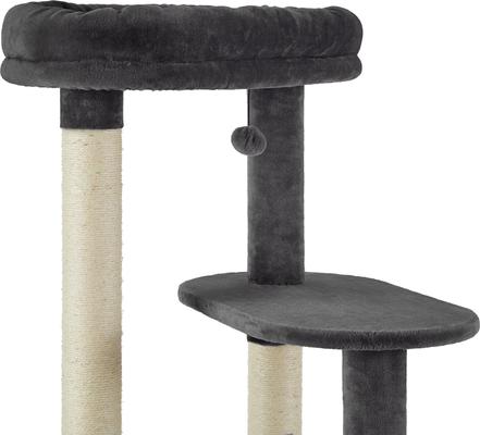 Show full view: Frisco 59.5-in Heavy Duty Faux Fur Cat Tree & Condo, Dark Charcoal slide 4 of 8
