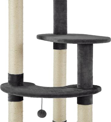 Show full view: Frisco 59.5-in Heavy Duty Faux Fur Cat Tree & Condo, Dark Charcoal slide 5 of 8