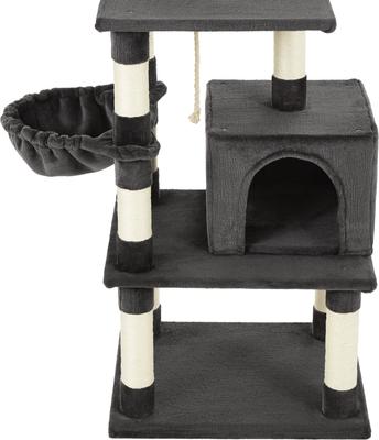 Show full view: Frisco 59-in Faux Fur Cat Tree & Condo, Dark Charcoal slide 5 of 11