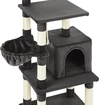 Show full view: Frisco 59-in Faux Fur Cat Tree & Condo, Dark Charcoal slide 6 of 11