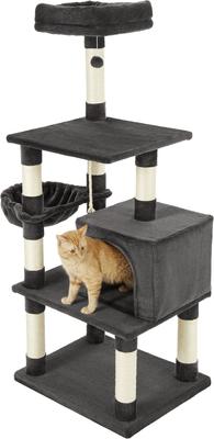 Show full view: Frisco 59-in Faux Fur Cat Tree & Condo, Dark Charcoal slide 7 of 11