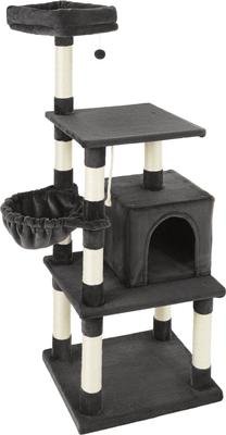 Show full view: Frisco 59-in Faux Fur Cat Tree & Condo, Dark Charcoal slide 9 of 11