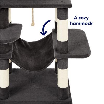 Show full view: Frisco 59-in Faux Fur Cat Tree & Condo, Dark Charcoal slide 4 of 9