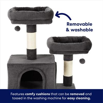Show full view: Frisco 59-in Faux Fur Cat Tree & Condo, Dark Charcoal slide 5 of 9
