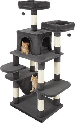 Show full view: Frisco 59-in Faux Fur Cat Tree & Condo, Dark Charcoal slide 6 of 9