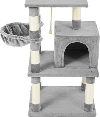 Show full view: Frisco 59-in Faux Fur Cat Tree & Condo, Gray slide 4 of 10