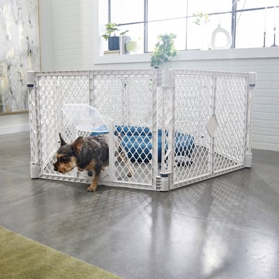 Frisco Frisco 6-Panel Plastic Exercise Dog Playpen, Light Gray