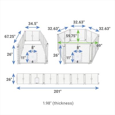 Show full view: Frisco 6-Panel Plastic Exercise Dog Playpen, Light Gray slide 3 of 11