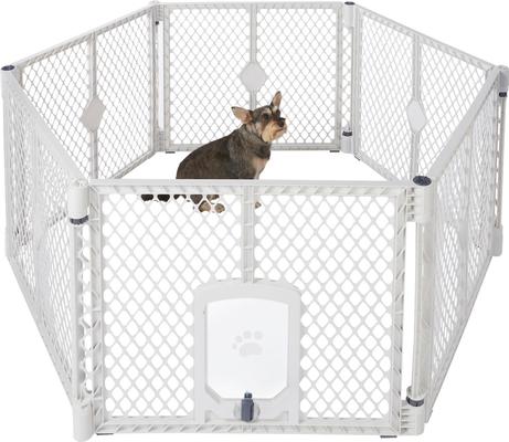 Show full view: Frisco 6-Panel Plastic Exercise Dog Playpen, Light Gray slide 4 of 11